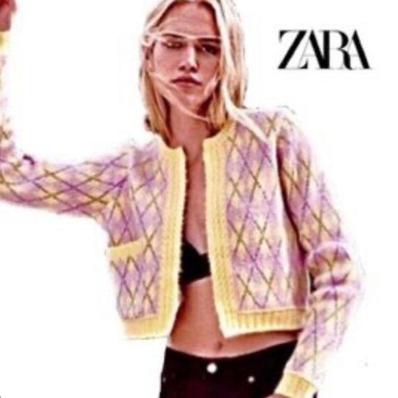 NWT ZARA METALLIC KNIT CARDIGAN. SZ M - Picture 2 of 4